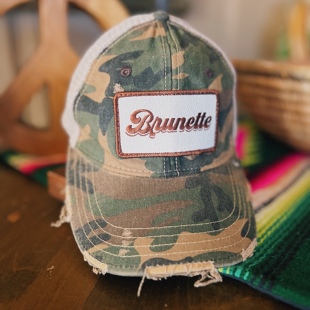 Judith March Camo ‘Brunette’ Snap Back Hat